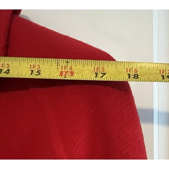 Vtg Pendleton RED O/S Cape Coat 44" Long Wool Satin Lined 70's EXCELLENT - Picture 13 of 14